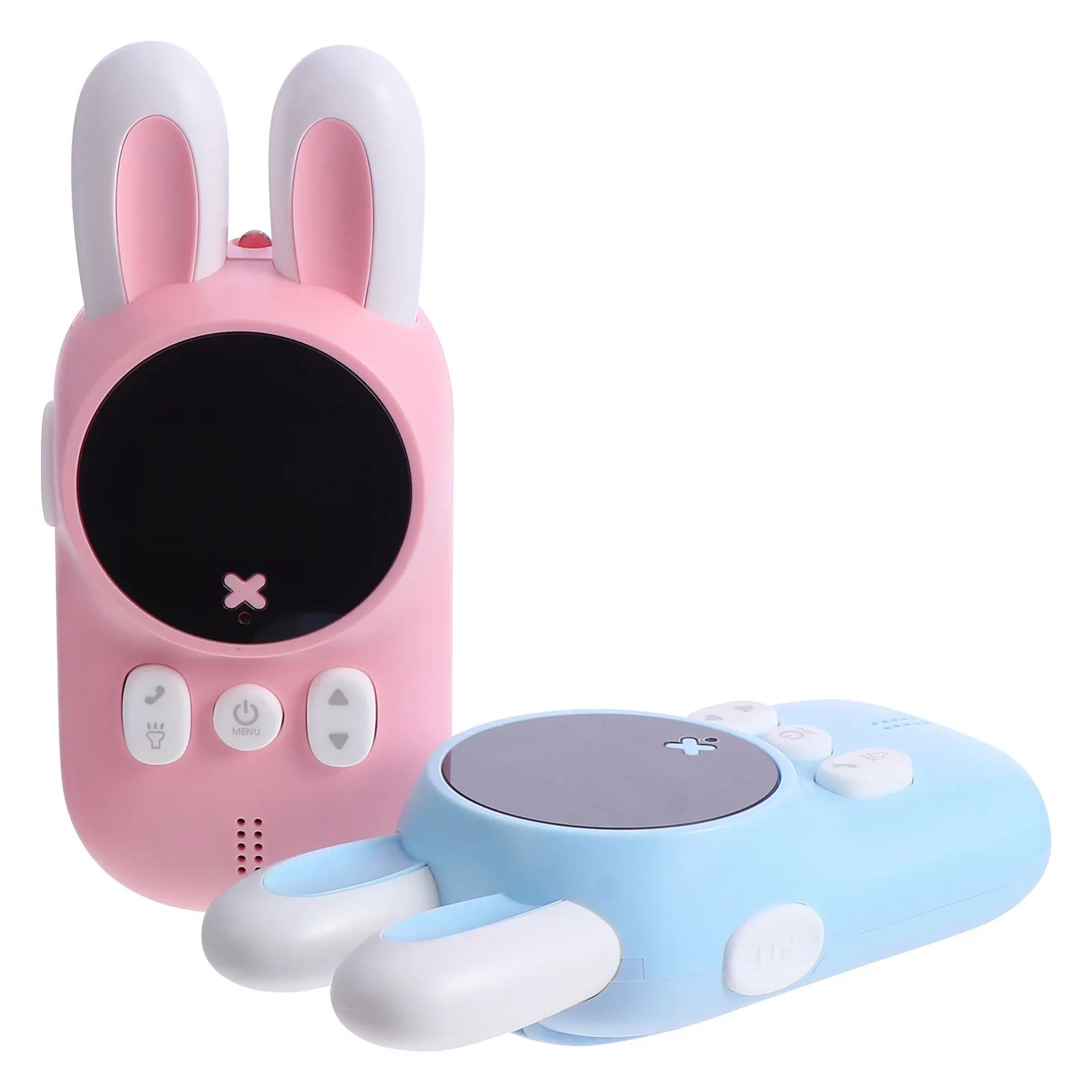 2 قطعة جهاز اتصال لاسلكي للأطفال - مجموعة هاتف داخلي لاسلكي على شكل أرنب للأطفال 3 كجم - مغامرة إلكترونية خارجية