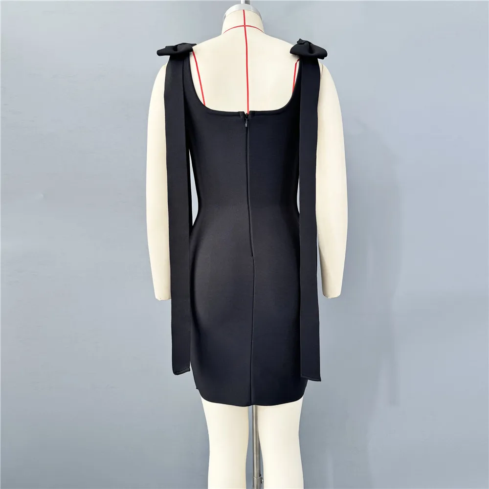 فستان نسائي جديد بأشرطة بدون أكمام وياقة مربعة وألماس على شكل حرف A فساتين حفلات أعياد الميلاد الصغيرة للمشاهير والحفلات المسائية والنوادي