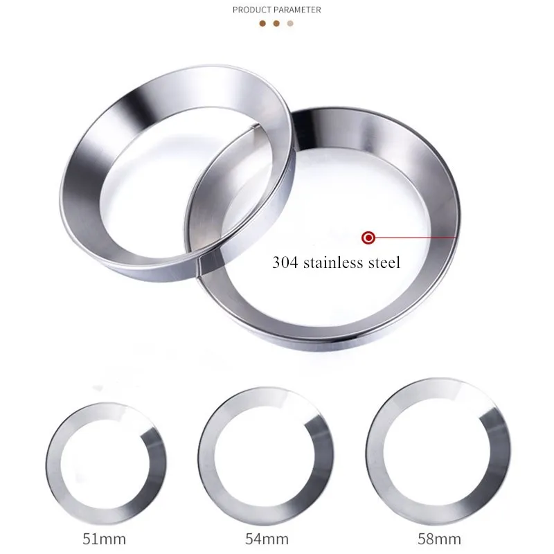 51/54/58mm Coffee Dosing Ring Espresso Dosing Funnel With Magnetic For Delonghi/Breville Portafilter 304 Stainless Steel