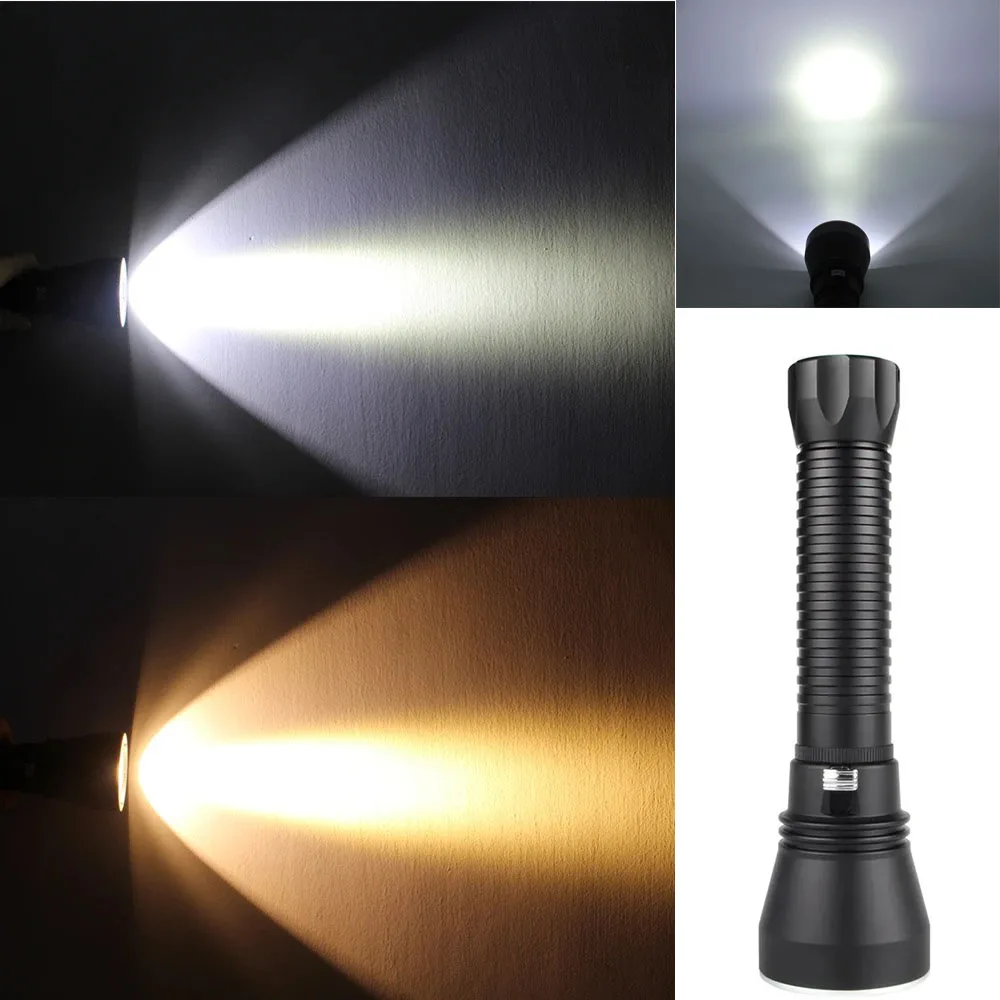 Underwater 120M XHP70 LED Yellow/White Light 4000 Lumens Diving Flashlight 26650 Torch xhp70.2 spearfishing led diving lamp