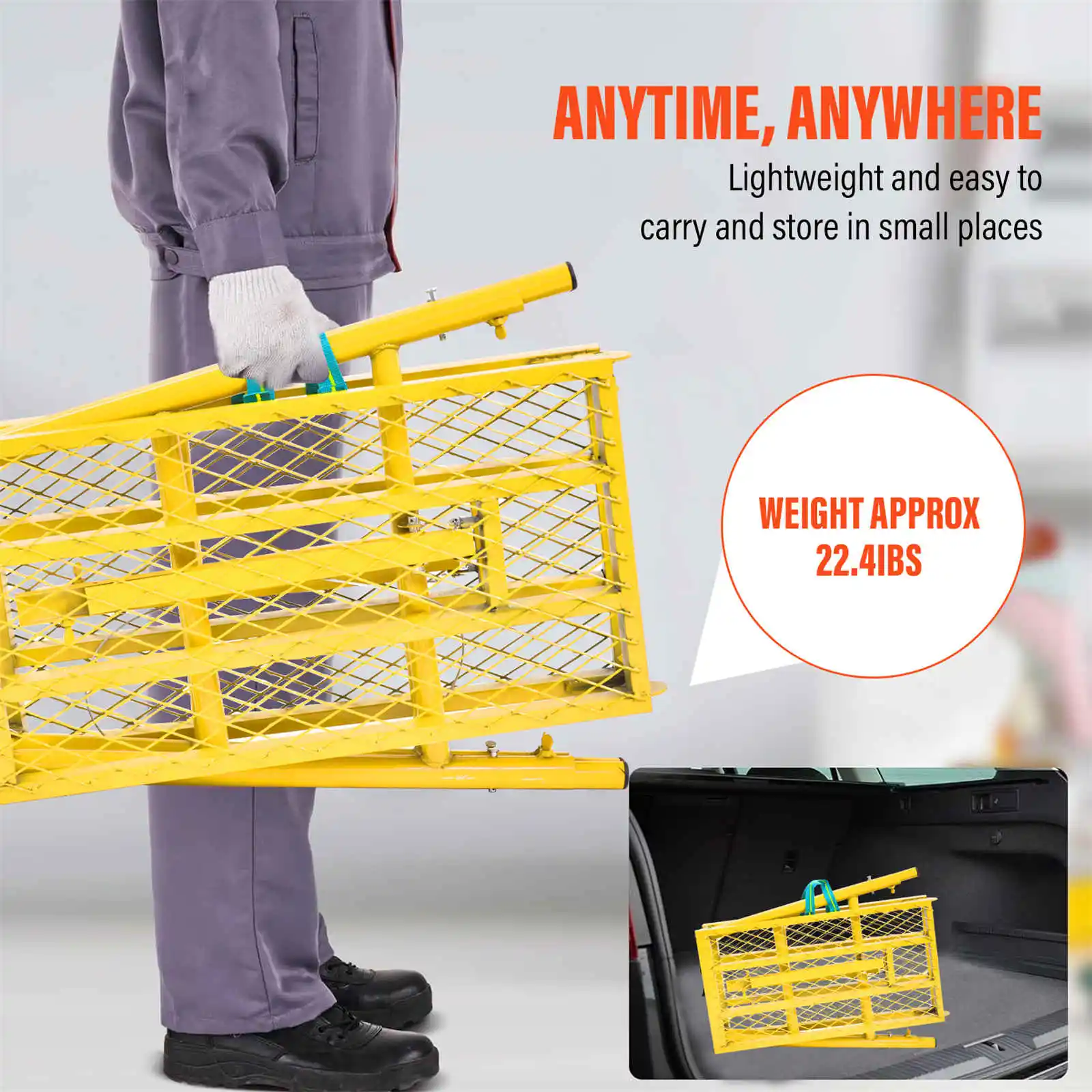 Impalcatura portatile, scaletta per banco da lavoro con capacità di 770 libbre, altezza regolabile da 27,6 a 45,7 pollici Attrezzatura per impalcature (Giallo)