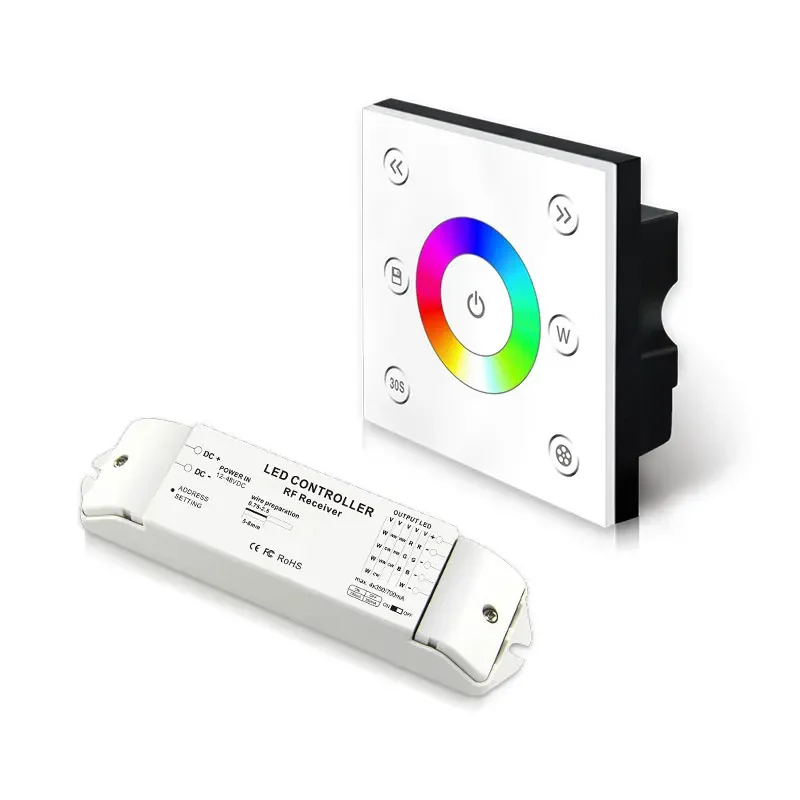 Wireless Single-Zone CC RGBW Panel P4X+R4-CC-2.4G RGB/RGBW panel controller with the 10 built-in changing modes 4096 grey scales