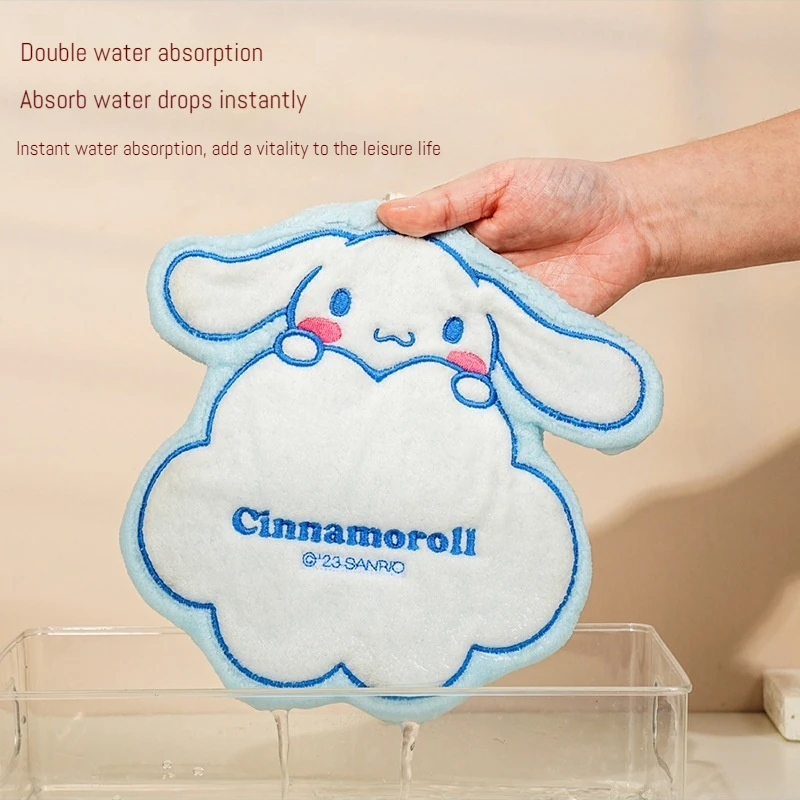 

Sanrio милые Мультяшные коралловые вельветовые полотенца подвесного типа супер впитывающие плотные детские полотенца для рук не линяют волос