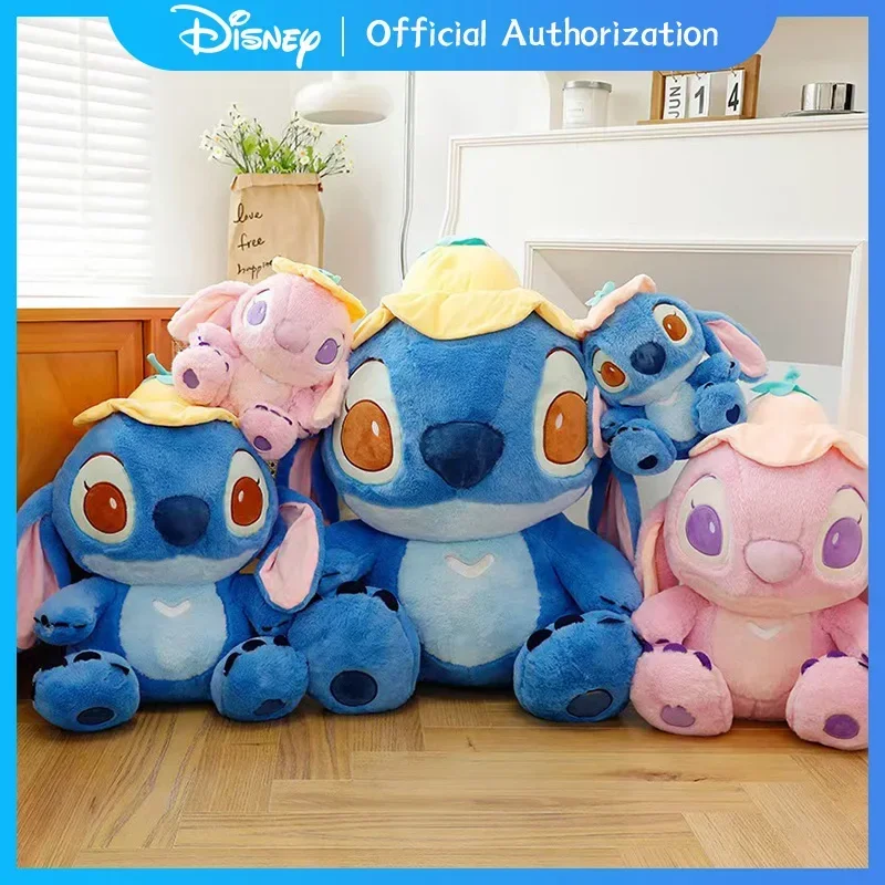 Nuovo Disney Lilo & Stitch Peluche 30 CM-80 CM Simpatico Cartone Animato Foglia di Loto Farcito Bambola Anime Cuscino Souvenir Kawaii Regalo Di Compleanno