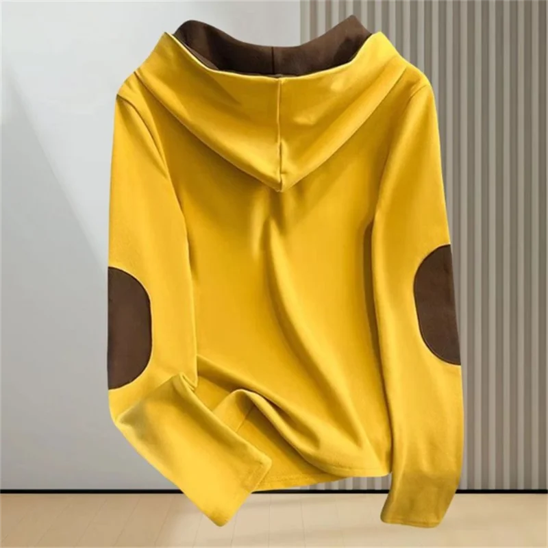 نصف البريدي الشباب التي شيرت المرأة مقنعين تيز كم طويل كولوربلوك التي شيرت قاعدة الشارع الشهير البلوز تي شيرت السيدات تي شيرت