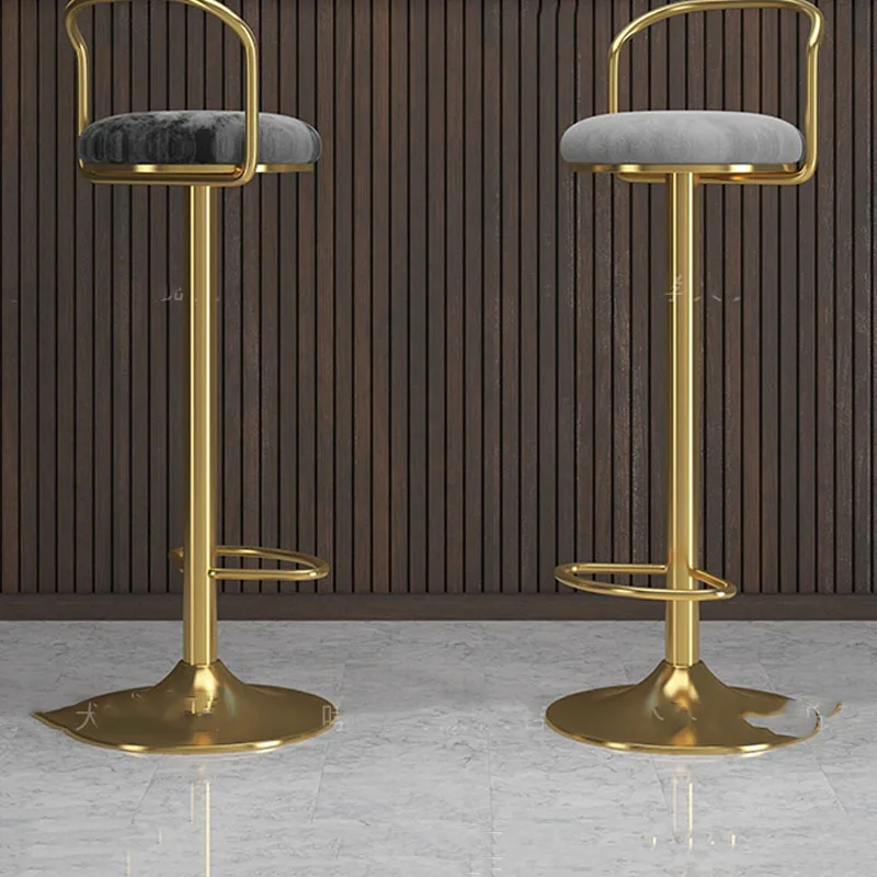 

Kitchen Metal Bar Stool Luxury Telescopic Design Round Modern Bar Stools Adjustable Height High Quality Cadeira Home Furniture