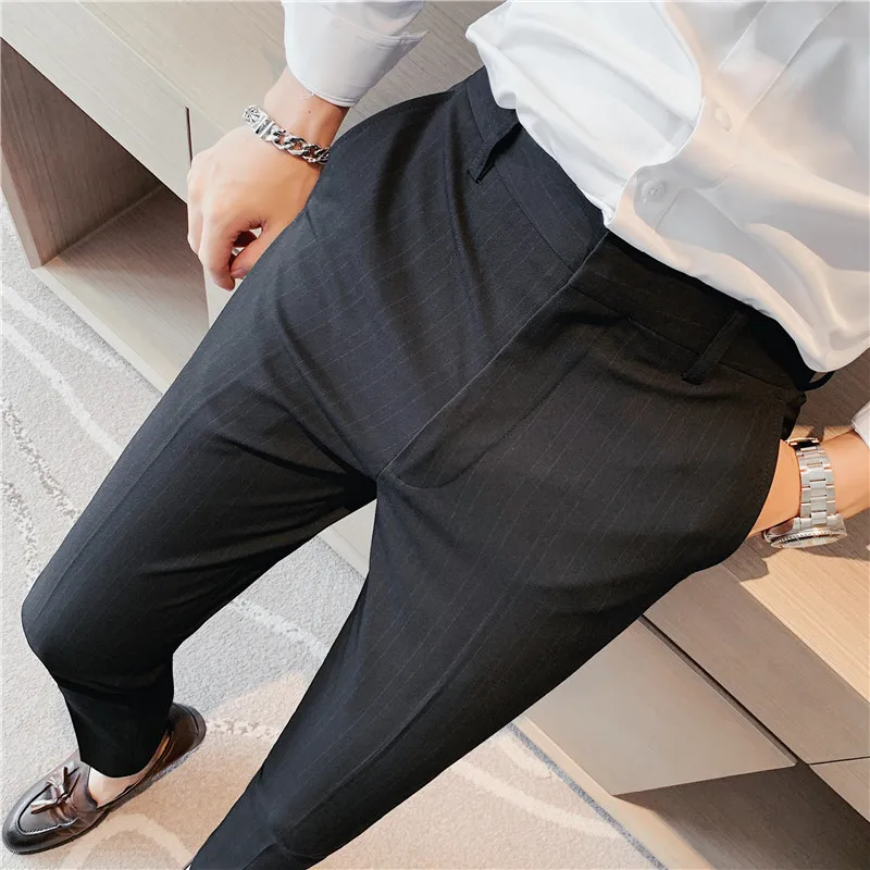 2024 Spring Suit Pants Man High Quality Slim Casual Business Suit Pants Men New Fashion Wedding Party Work Trousers Plus Size 42