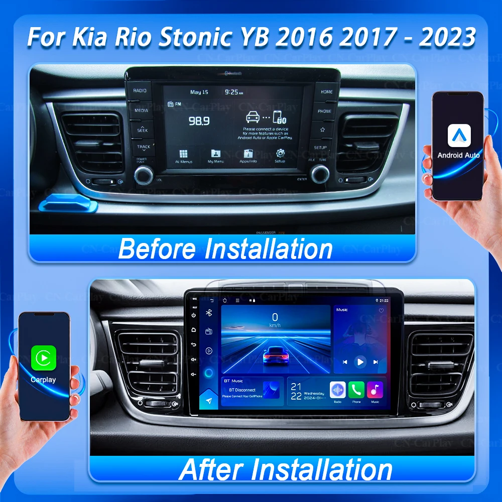 Android 16 Car Multimedia Player Radio For Kia Rio Stonic Yb 2016 2017 2018 2019 - 2023 Carplay Auto Car Radio Gps Multimedia 5g