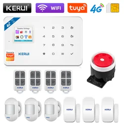 KERUI W184 Tuya Smart Home WIFI GSM 4G Sistema di allarme Antifurto Allarme di sicurezza domestica App Controllo Sensore di movimento 6 lingue Garage