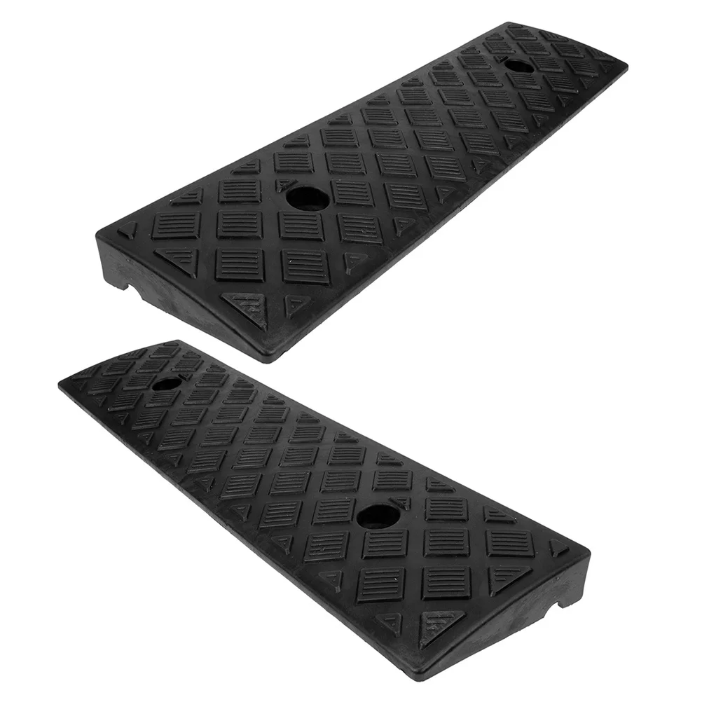

2pcs Threshold Ramp Heavy Duty Slope Mat For Doorway Curb Wheelchair Garage Driveway Portable Non-Slip Ramp For Home Garden