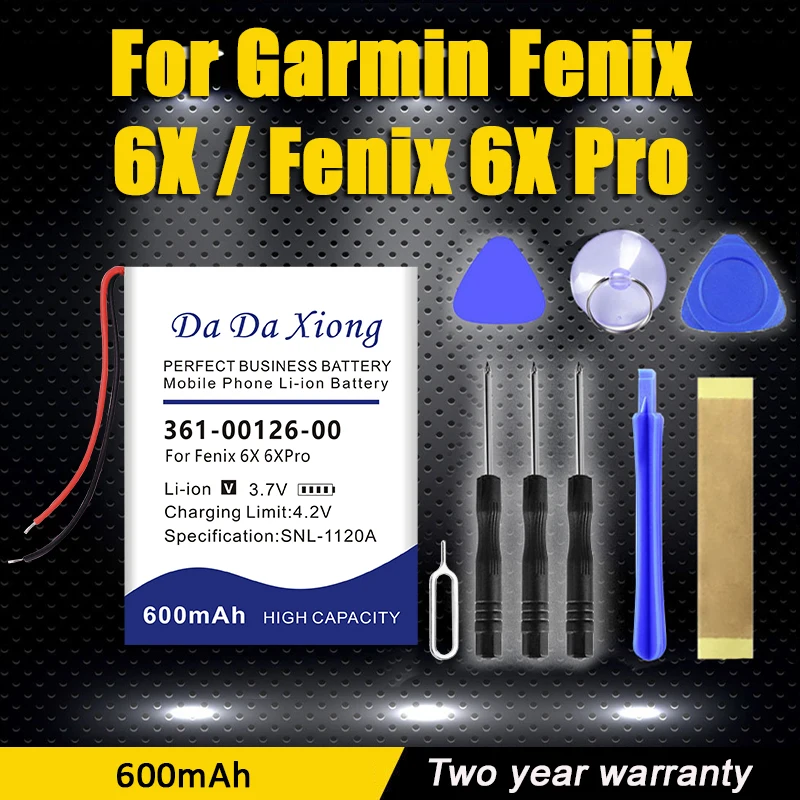 

High Quality New 600mAh 361-00126-00 Battery For Garmin Fenix 6x Pro GPS watch Batteries