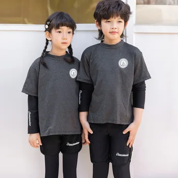여아 및 남아용 래쉬가드 수영복, 긴팔 수영복, 세트 셔츠, 반바지, 긴바지, 자외선 차단 비치웨어, 세트당 3 피스 
