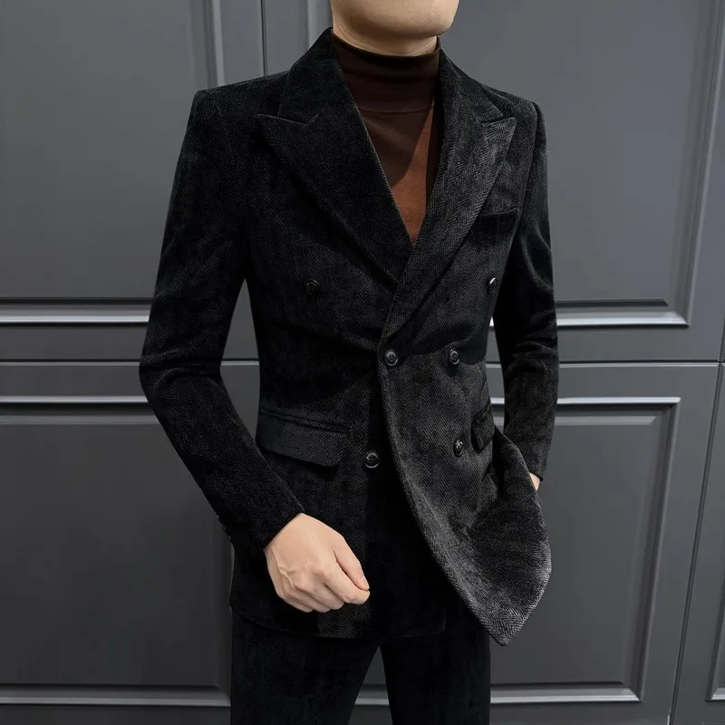 

Chenier Double-breasted Men's New Business Casual Autumn and Winter Wedding Suit Set with A High-end Feel Fashion Menswear 2026