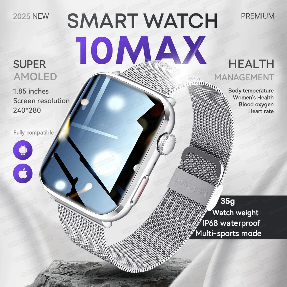 Original Ultra Series Smartwatch Heart Rate Thermometer Health Monitor NFC Bluetooth Call Smart Watch For IOS Xiaomi Men Women