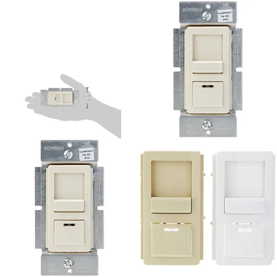 IllumaTech Dimmer Switch for Incandescent Bulbs, IPI10-1LZ, White