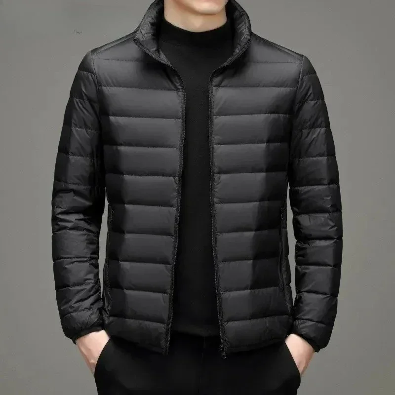 

Lightweight Short Fleece Lined Cotton Jacket for Men Dad Style Casual Winter Outerwear Big Size Korean System
