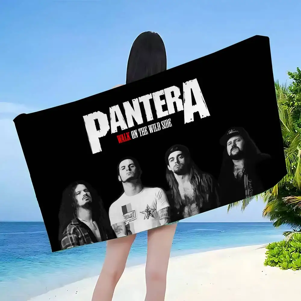 Classic Groove Metal Band P-Pantera Bath Towel Microfiber Soft Water Absorbing Breathable For Girl Kids Decorative Beach Towel