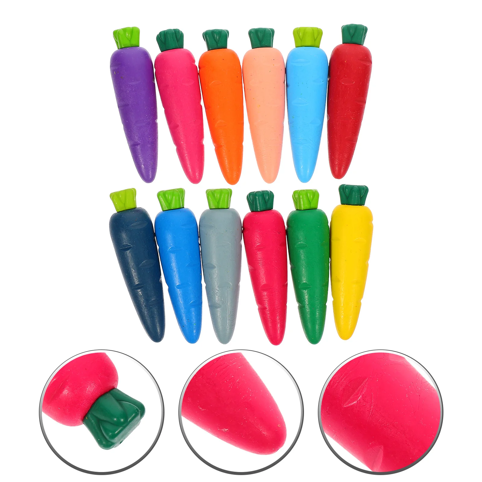 

12Pcs Multi-Color Washable Crayons Carrot Design Soft Grip Toddler Drawing Crayons for Kids Durable Supplies