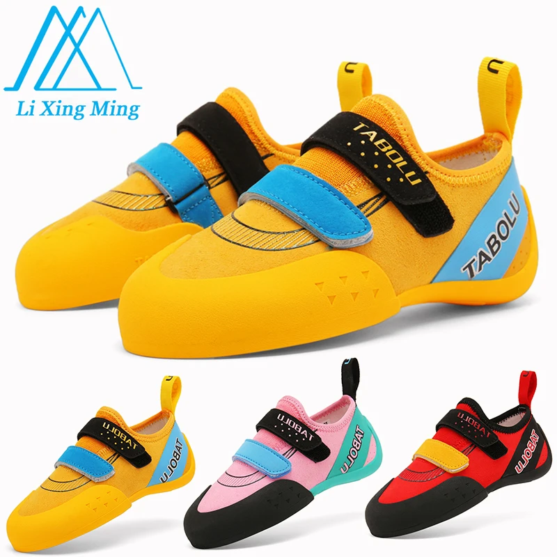 Rock-Climbing Shoes Boys Girls Indoor Outdoor Breathable Mesh Beginners Parent-child Rock-Climbing Bouldering Training Sneakers