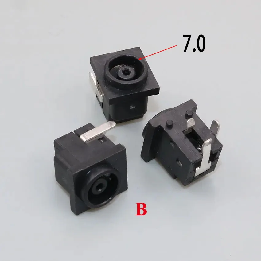 2-5 stücke PCB Mount 7*1,45 6*1,0 1,0/1,45mm Weibliche DC Power Jack steckdose Stecker Schwarz/Gelb 3-bein Horizontale Laptop Buchse – Detail 3