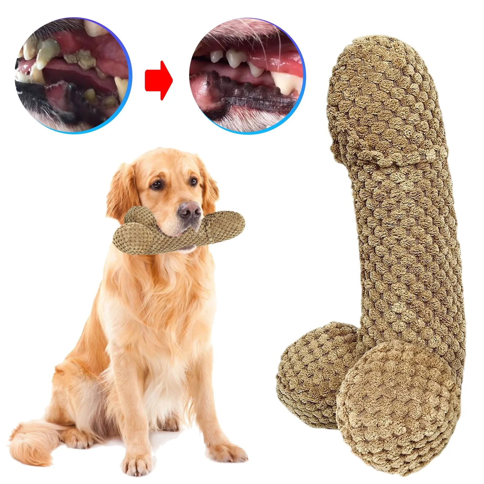 Plush Dog Toys Aggressive Chew Toys For Small And Medium Dogs, Chew Toys Plush Stuffing Dog Chew Toy Dick Shape For Dogs