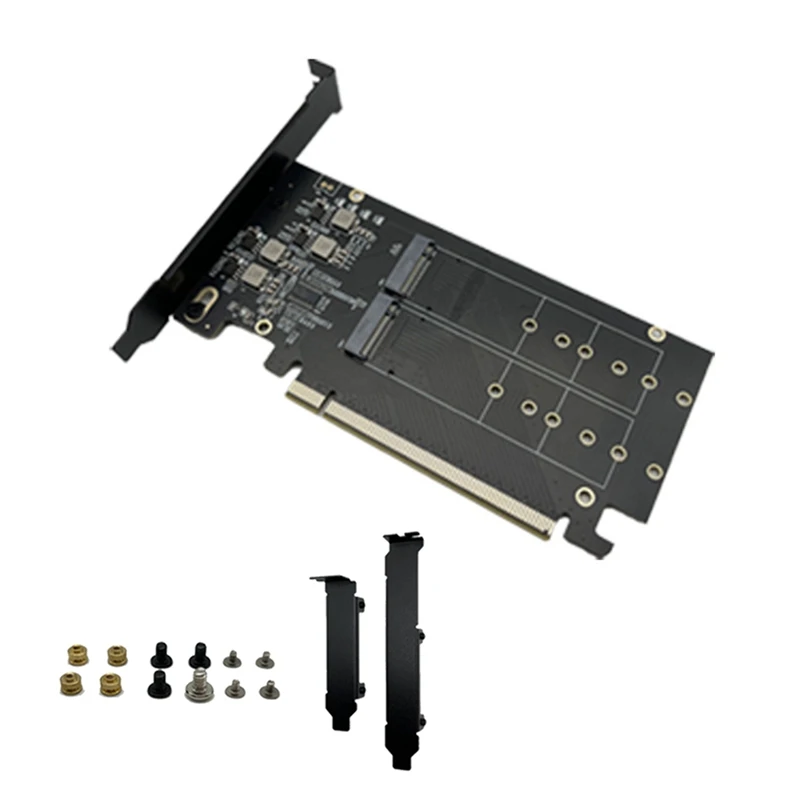 Double-Sided 4-Disk NVME RAID Card Pciex16 To NVME SSD Hard Drive Adapter Card RAID Array Expansion Split Card Spare Parts