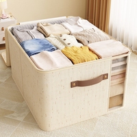 Stackable Storage Bins Cotton Organizer Storage Box Foldable Storage Baskets for Closet Clothing Storages Organizer