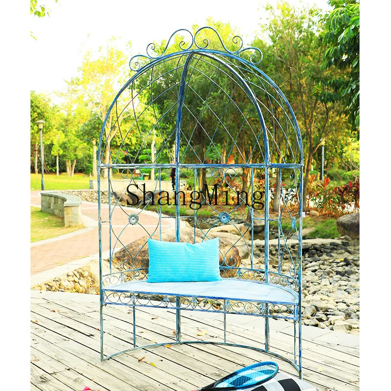 

CL double chair plant climbing vine frame garden semi-round chair courtyard outdoor decorative flower stand
