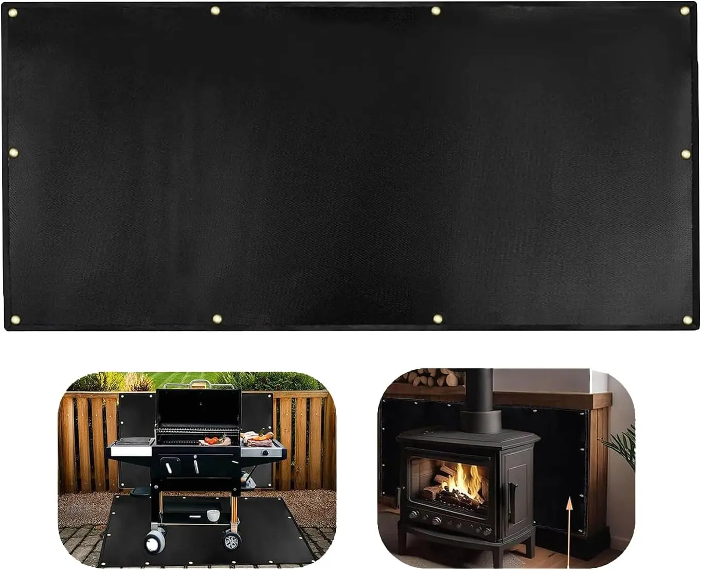 

Extra Large 4x7 Fireproof Heat Shield for Grill Deck Railing Wall Protection Oil Stain BBQ Smoke Guard