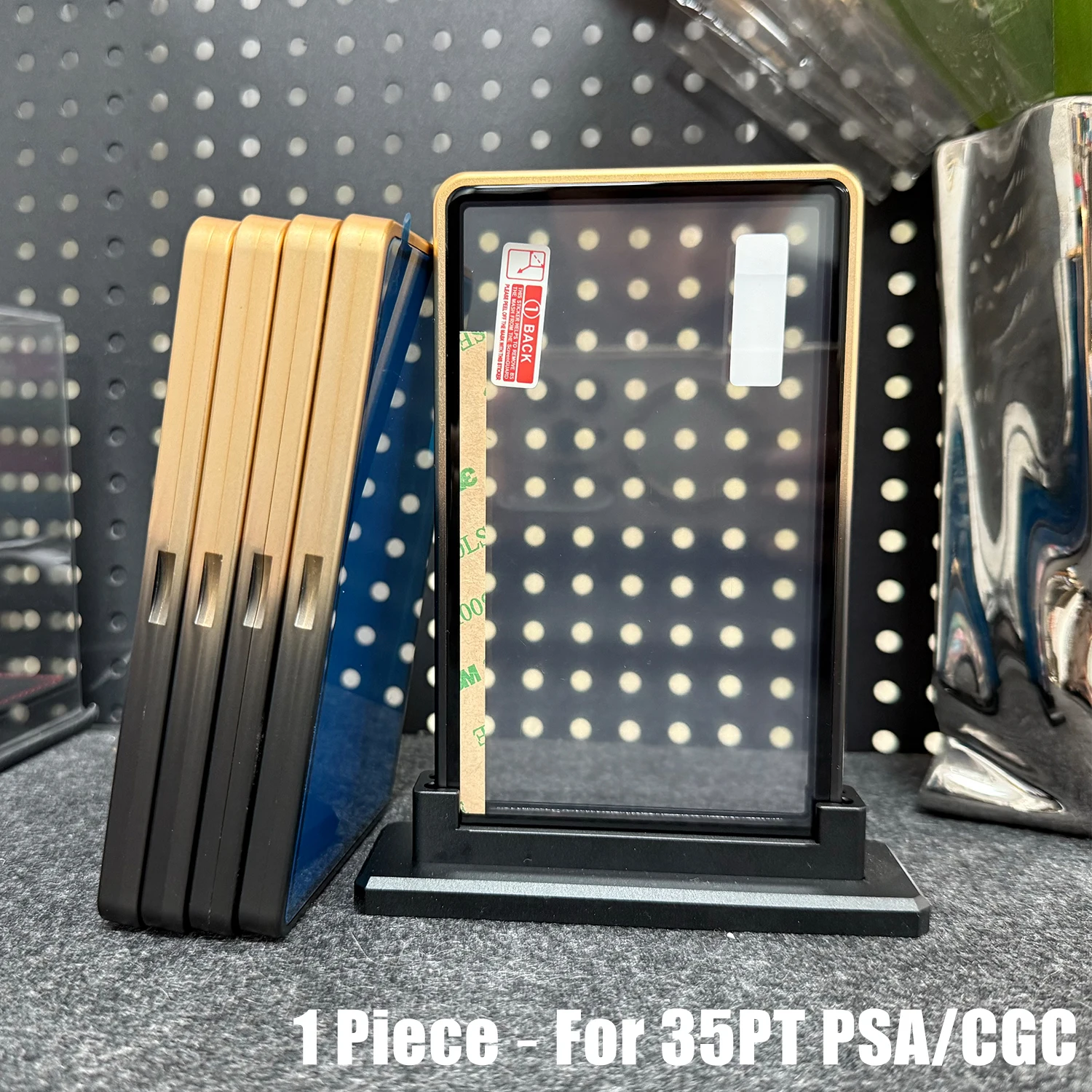 Mehrfarbiger Sammelkartenhalter aus Aluminiumlegierung mit Farbverlauf, Metallgehäuse für 35PT PSA CGC abgestufte Karte