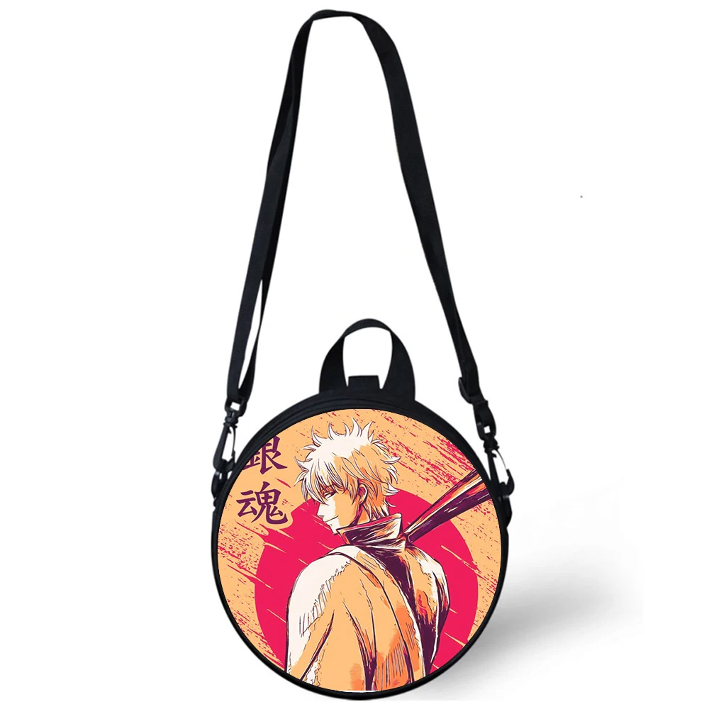 GINTAMA Tas Bahu Selempang Gambar 3D Tas Anak Lucu Anime Jepang Tas Punggung Bulat Mini Wanita Sekolah Tas Rugtas