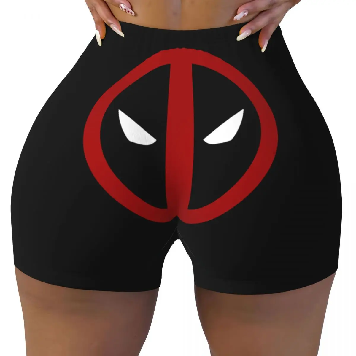 Custom Superhero Workout Shorts Women Deadpool Sympol Gym Volleyball Biker Yoga Shorts