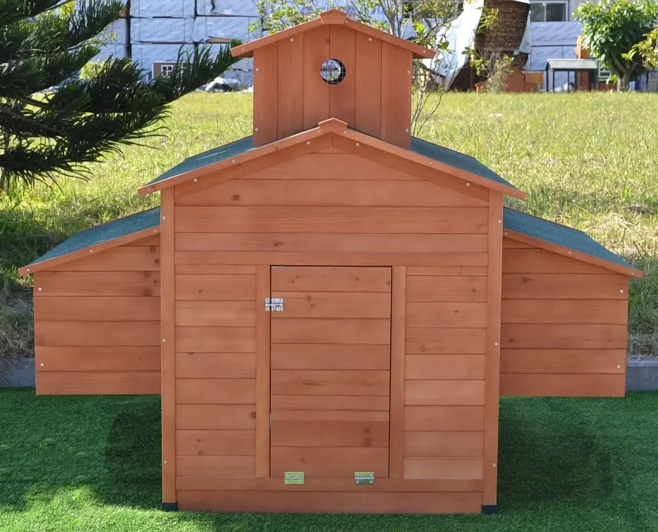 Deluxe Large Wood Chicken Coop Backyard Hen House 6-10 Chickens with 6 Nesting Box