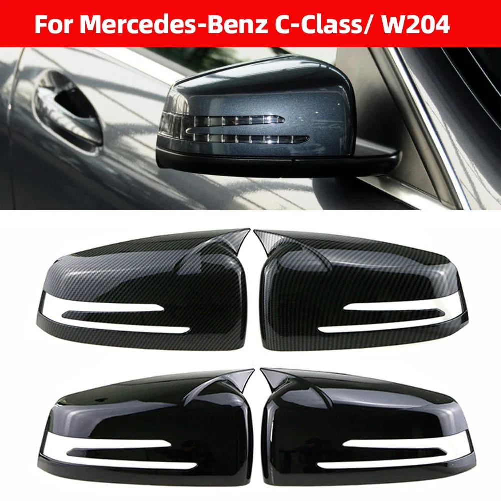 For Mercedes Benz W176 W246 W212 W204 C117 X156 X204 W221 C218 A B C E S CLA GLA GLK Class Black Replace Side Mirror Cap Covers