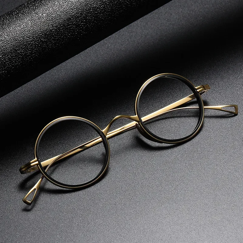 

Ultra-light Designer Women Glasses Frames Japanese Handmade Prescription Titanium for Kmn123 Retro Round Engraved Men Eyeglasses