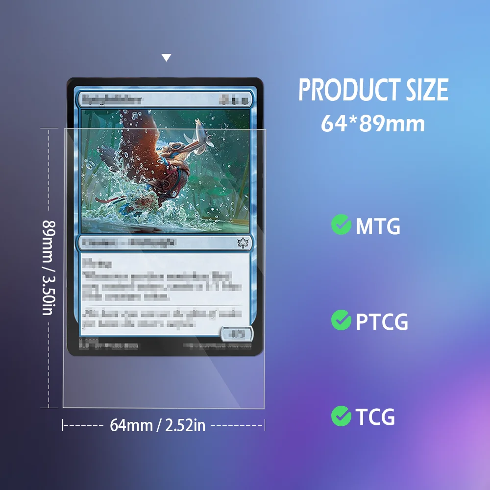 61x88mm/64x89mm 프리미엄 투명 카드 보호 슬리브 (카드 게임용), 매직/YGO/PKM/MTG 카드용 탑로더