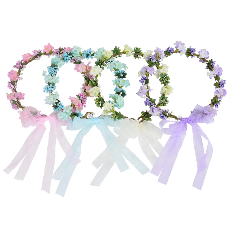 

Weding Floral Headband Flower Crown Bride Hair Accessories Romantic Faux Rose Party Wreaths Women Girls Princess Headdress Decor