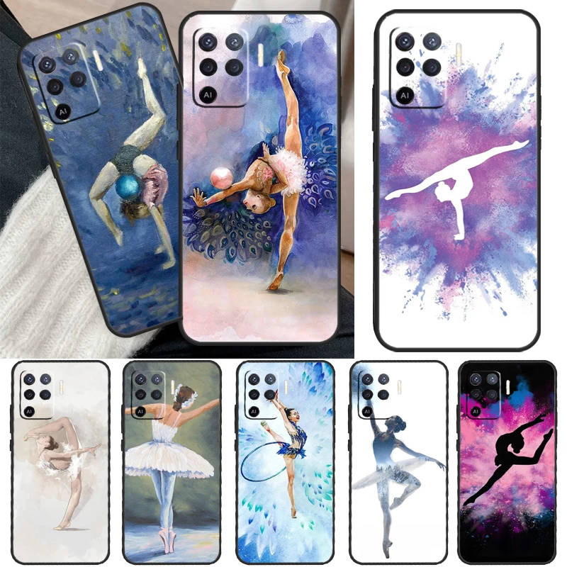 Gymnastics Oil Painting For OPPO Find X3 X5 Pro A9 A5 A31 2020 A15 A16 A52 A72 A1K A83 A91 A54 A74 A94 A53S Case