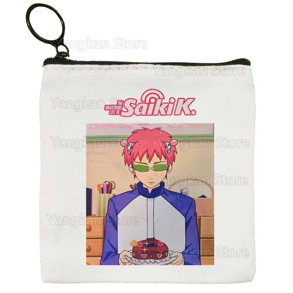 Saiki Kusuo no sai-nan انمي ياباني Saiki مخصص محفظة نسائية للعملات المعدنية التوضيح مفتاح حافظة بسيطة حقيبة ملابس صغيرة الإبداعية محفظة نسائية للعملات المعدنية