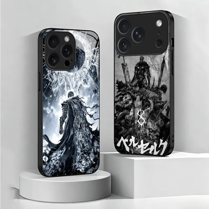G-Guts B-Berserks Anime Tempered Glass Phone Case for Samsung Galaxy A17 A16 A15 A14 A13 A57 A56 A55 A54 A53 A37 A36 A35 A34 A33
