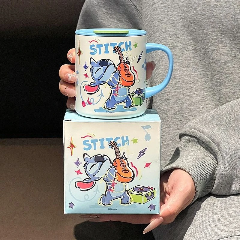 

Милая мультяшная кружка с Микки Стич из нержавеющей стали 316, креативная для мужчин и женщин, пары, домашний офис, кофейная чашка, чашка для воды, подарок