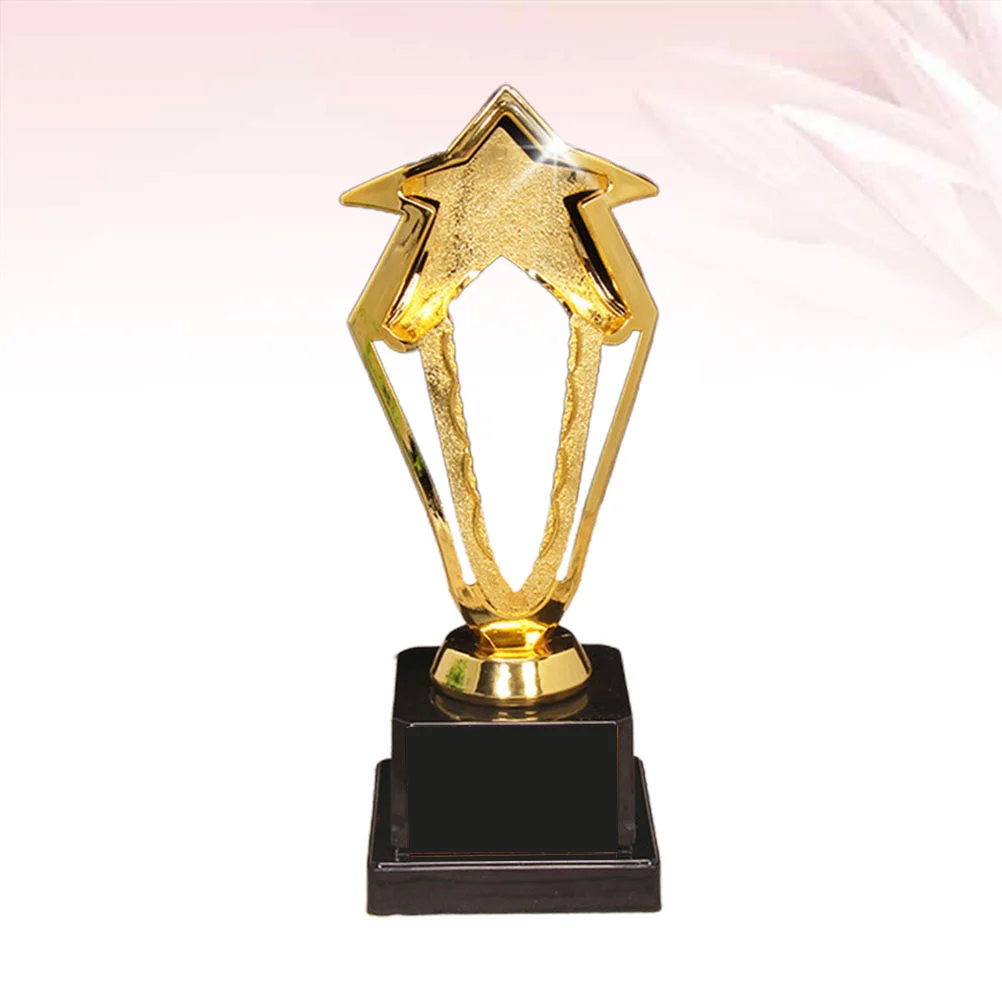 Golden 275cm Hollow out Star Design Award Trophy Plastic Reward Prizes Decor Competition Gift Awards Trophy with Base for Cerem