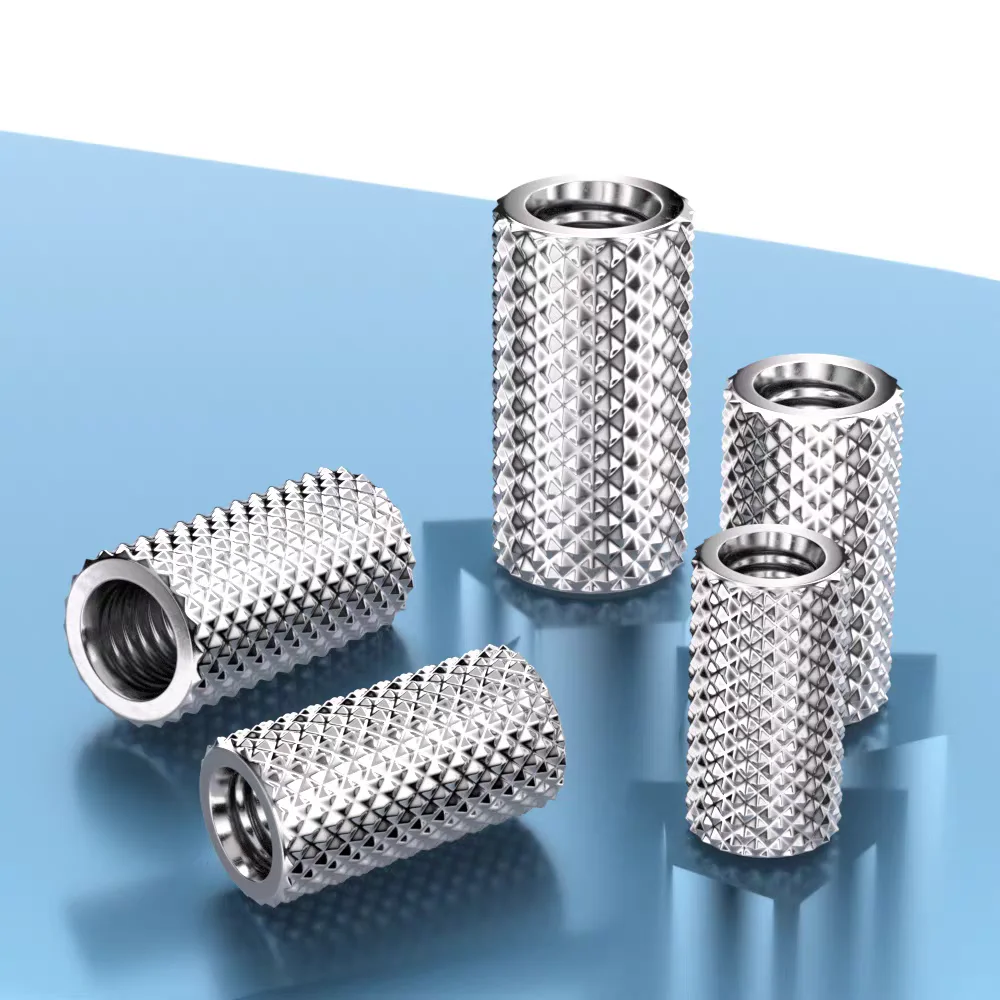 M3M4M5M6M8M10M12M16 304 Stainless Steel Extended Cylindrical Flat Head Hand Twisted Knurled Mesh Nut