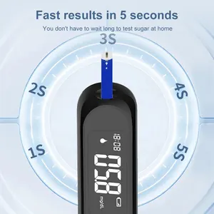 Blutzuckermesser, Diabetes -Test -Kit, Lancet -Maschine, Zuckermesser, Glukometer, 50 Teststreifen, 5s, Datteln schnell erhalten 8 Hauptverkaufssensorglykämie -Geräte - №3