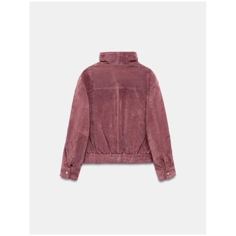 Supplier photo of The Stand-Collar Suede-Touch Jacket