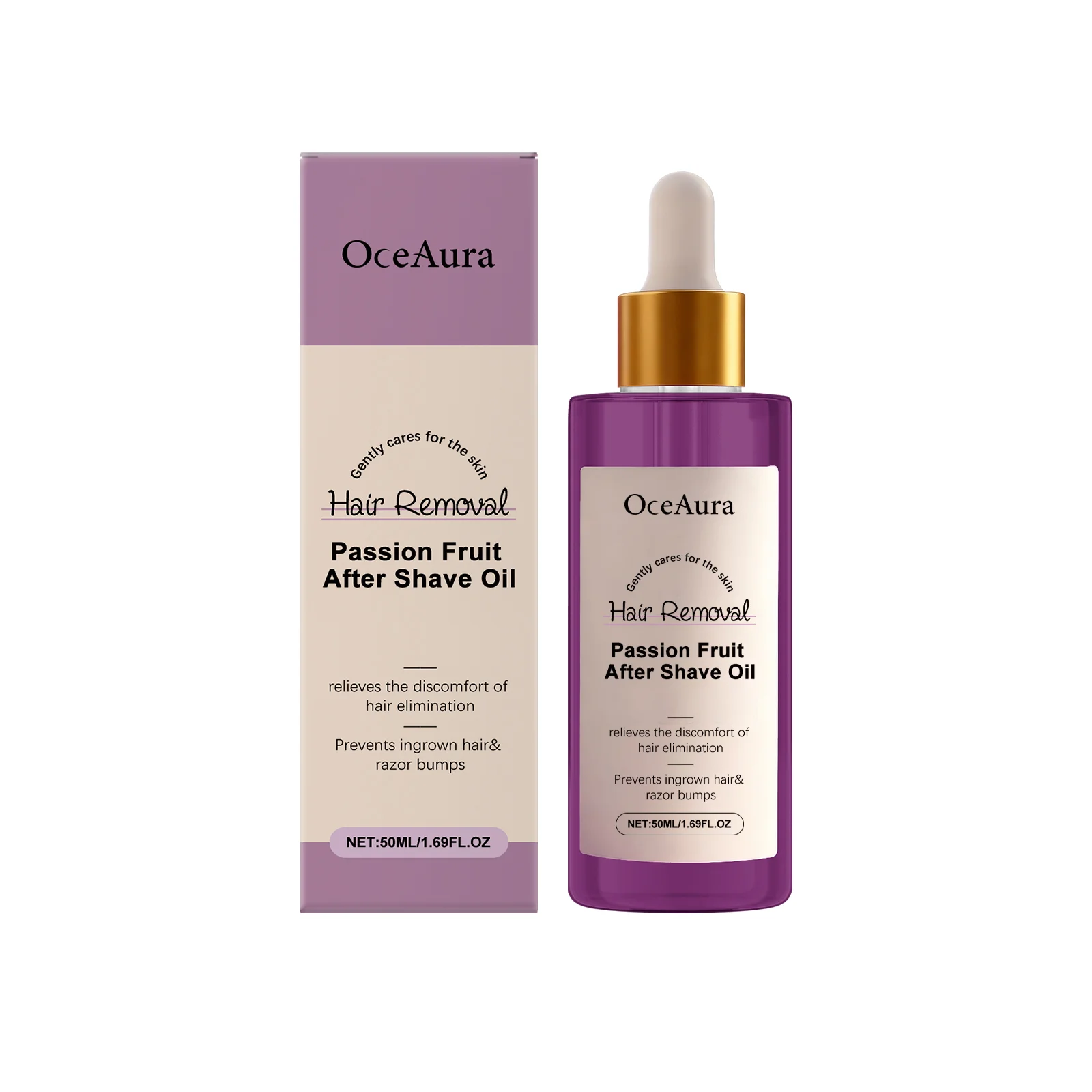 OceAura Passion Fruit Shaving Oil Ingrown Hair Treatment Deep Hydration Smooth Soft Remove Body Hair Care After Shave Oil 50ml
