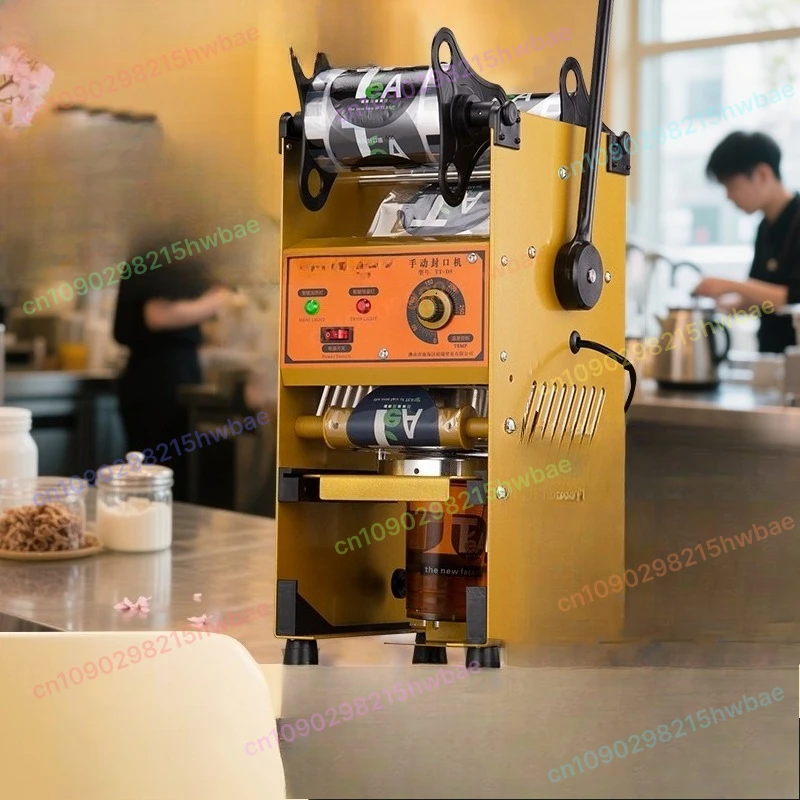 

Полуавтоматический электрический упаковщик стаканчиков Boba для пластиковых бумажных стаканчиков WY802F, ручная машина для запечатывания стаканчиков с пузырьковым чаем