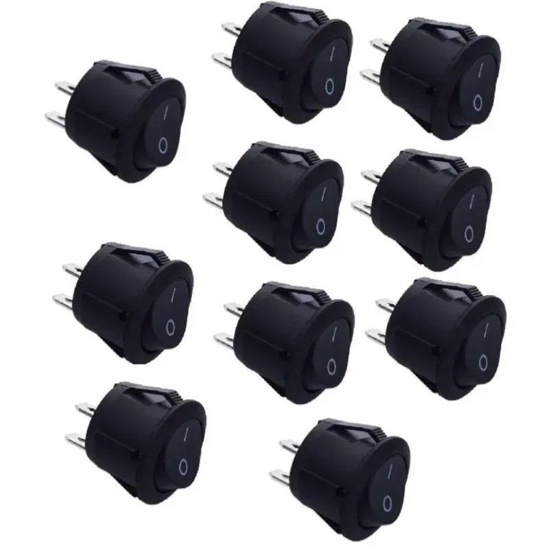 5/10PCS 12v Round Rocker Switch ON/OFF 2 Pin SPST Camper Van Caravan Boat Motorhome Lights Rocker Switches