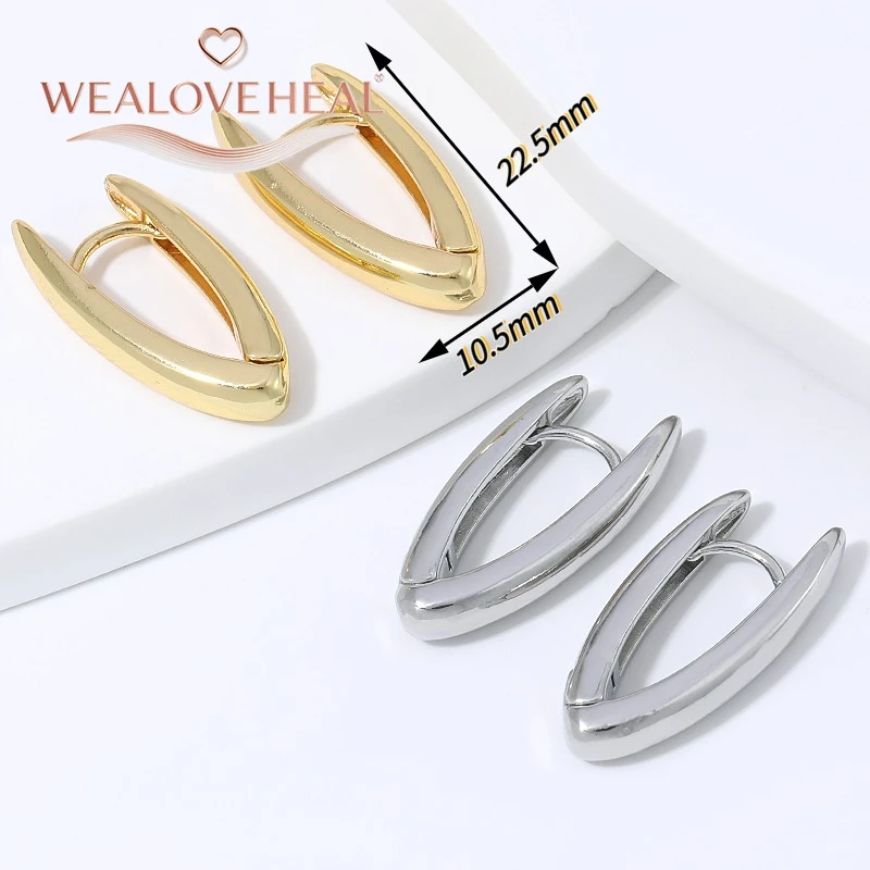 18K vergoldete A-förmige Huggie-Ohrringe für Damen, minimalistische, zarte V-förmige Creolen, Alltagsschmuck, Valentinstags- und Geburtstagsgeschenk – Detail 17