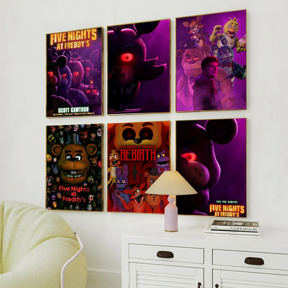 Game F-Five N-Nights at F-Freddys Video Terror  Poster Art Wall Painting Stickers Decor Aesthetic Indoor Home Bar Coffee House